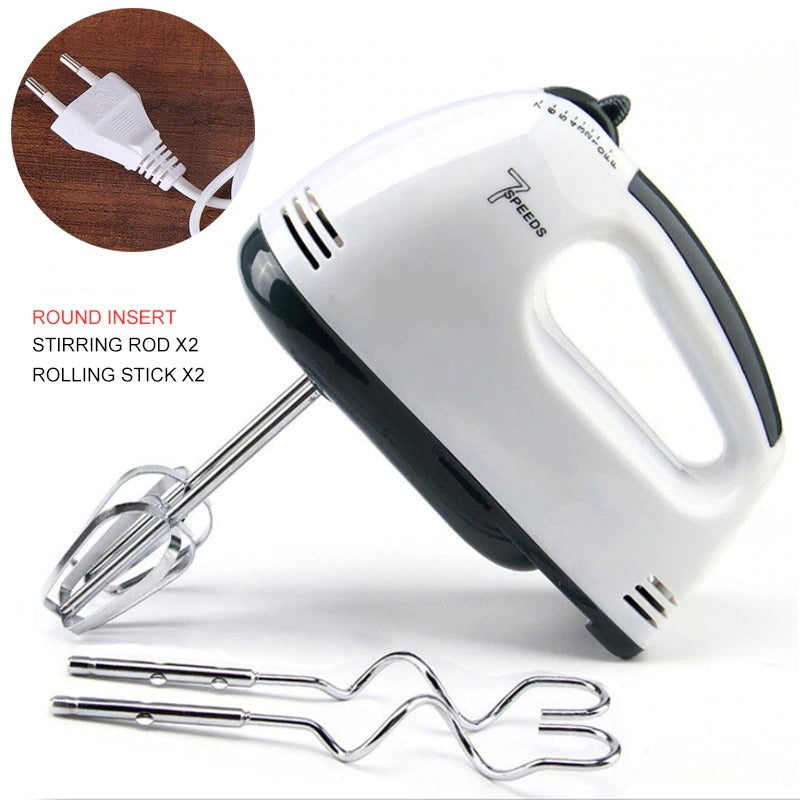 7-Speed Hand Mixer – Electric Kitchen Beater with Beaters & Dough Hooks