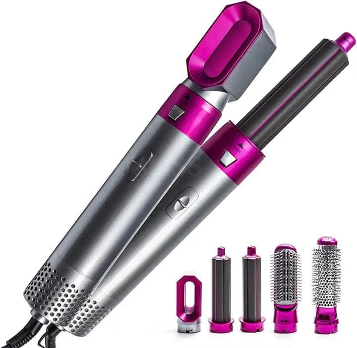 5-in-1 Hair Dryer Hot Air Brush – Volumizer, Straightener & Curler