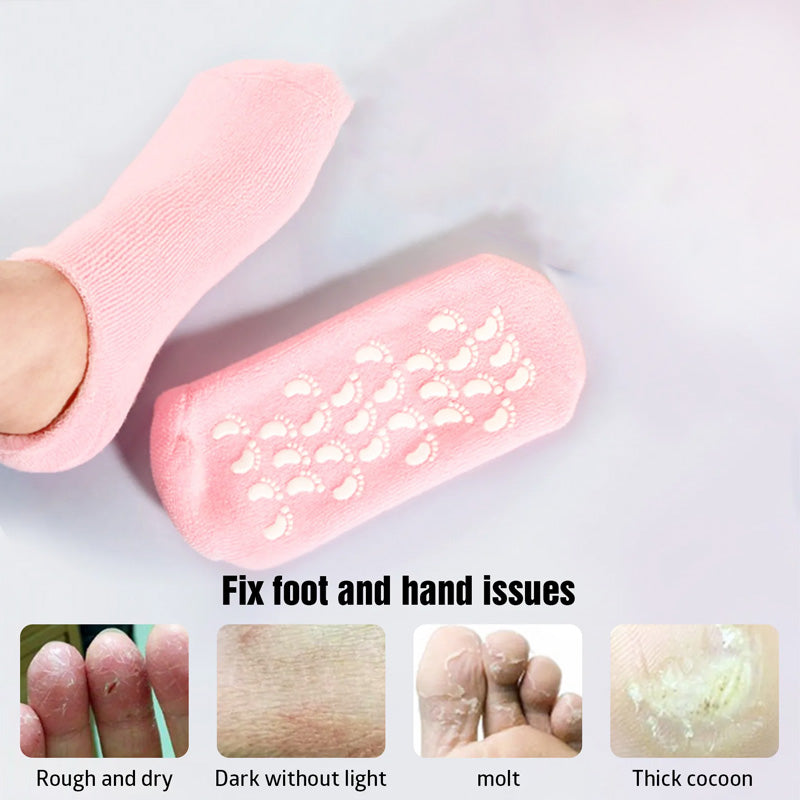 Moisturizing Gel Socks for Dry Cracked Feet and Heels