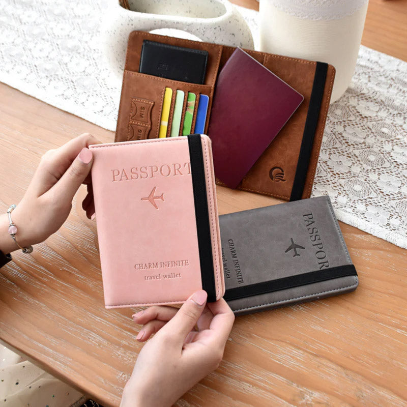 PU Leather Passport Holder – Travel Wallet with RFID Protection