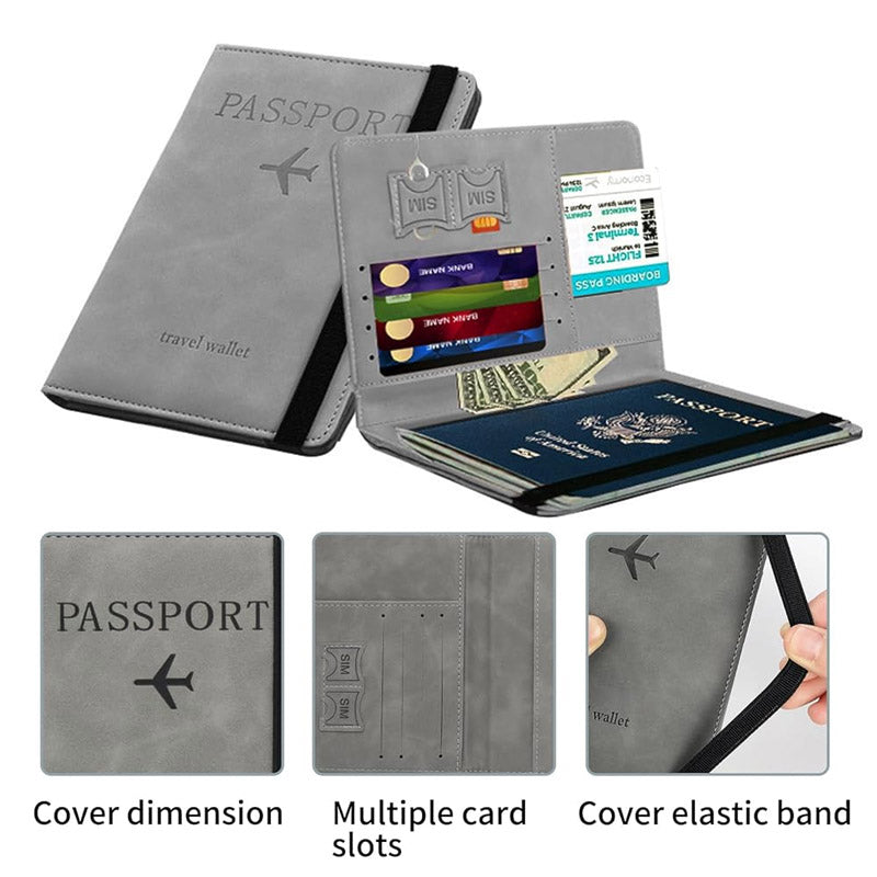 PU Leather Passport Holder – Travel Wallet with RFID Protection