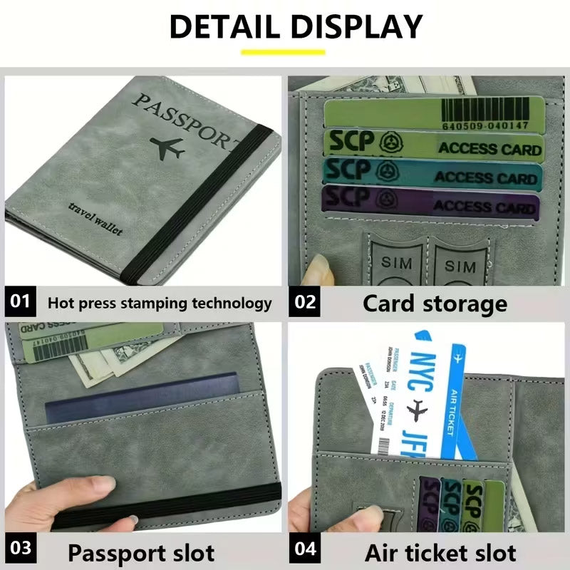PU Leather Passport Holder – Travel Wallet with RFID Protection