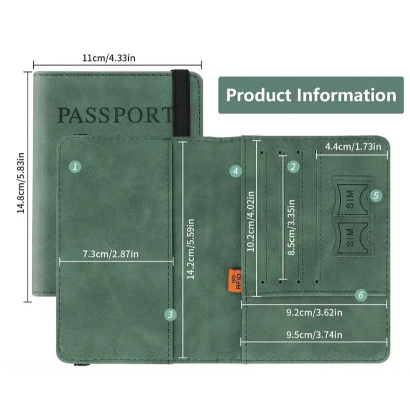 PU Leather Passport Holder – Travel Wallet with RFID Protection