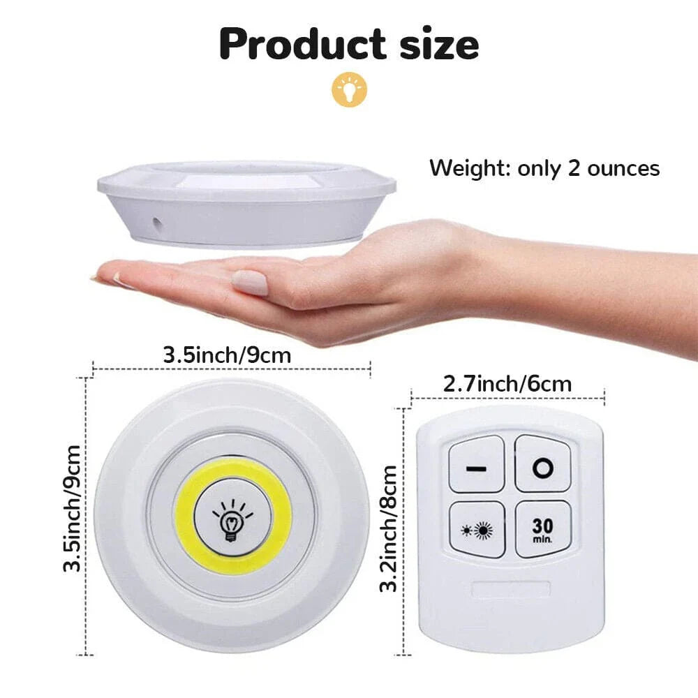 Set of 3 Wireless Remote Control Night Lights LED Push Lights