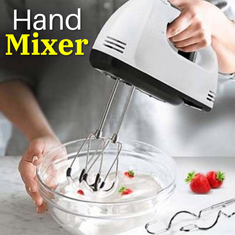7-Speed Kenwood Electric Hand Mixer with Stainless Steel Beaters and Dough Hooks