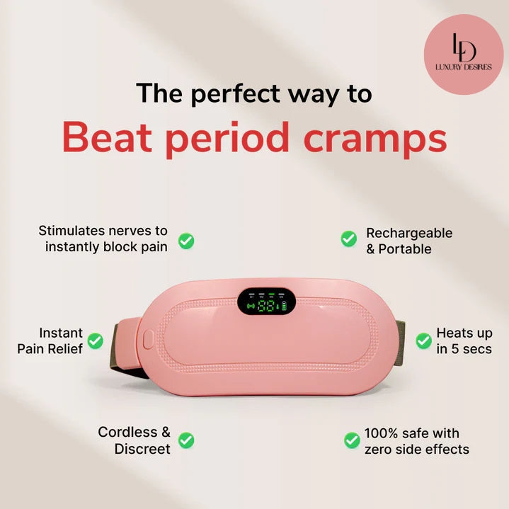 Premium Electric Heating Pad & Massager Belt for Period Pain Relief | USB Type-C Rechargeable