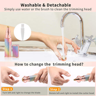 2 in 1 Electric Eyebrow Trimmer and Shaver Rechargeable Hair Remover