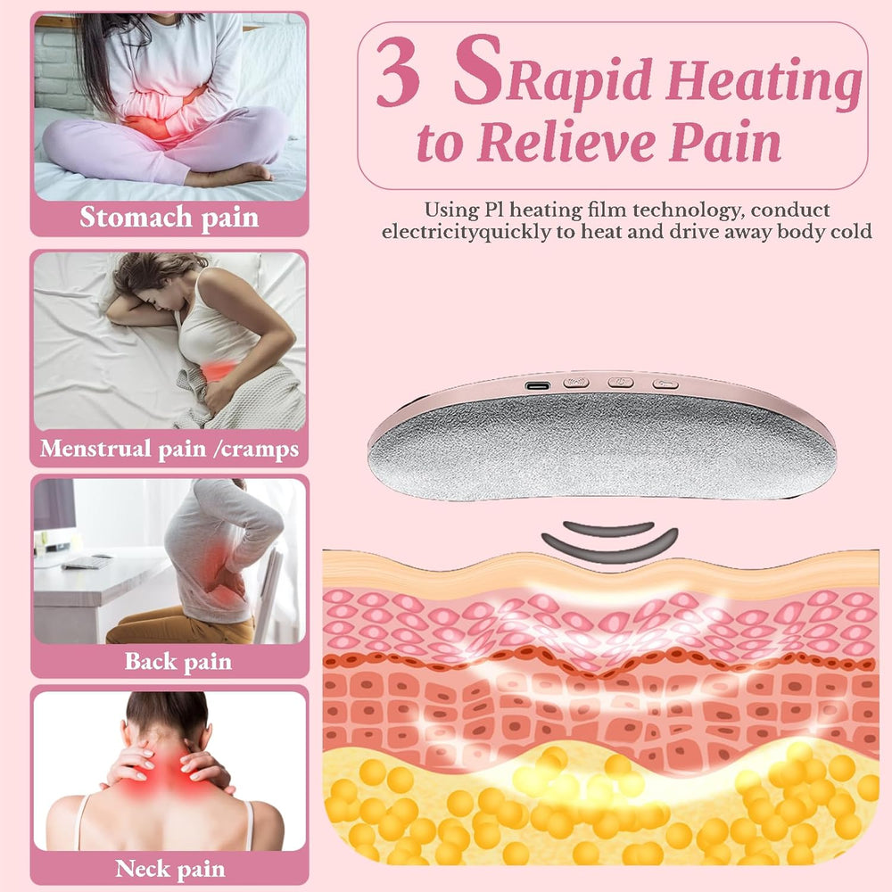Premium Electric Heating Pad & Massager Belt for Period Pain Relief | USB Type-C Rechargeable