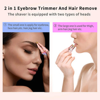 2 in 1 Electric Eyebrow Trimmer and Shaver Rechargeable Hair Remover