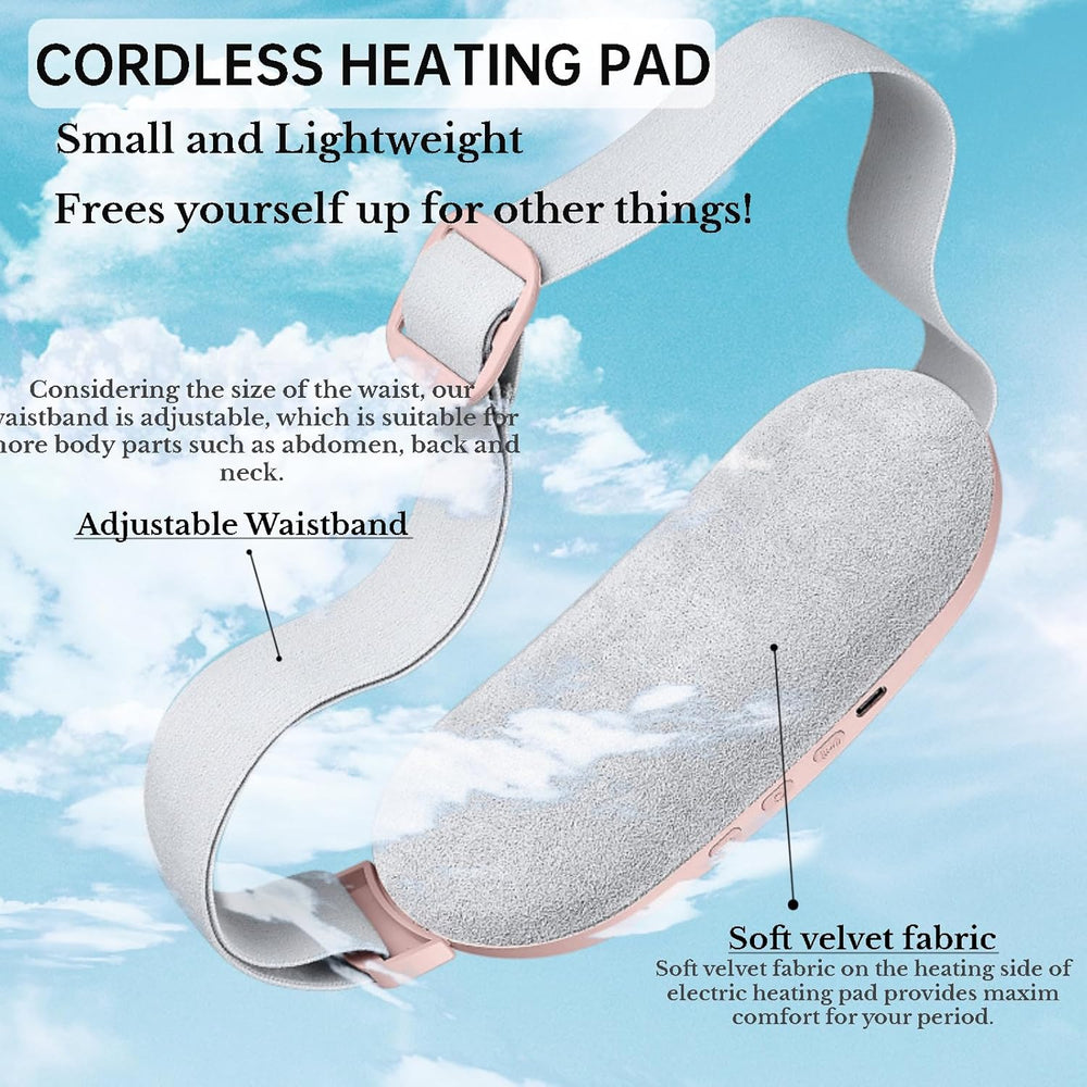 Premium Electric Heating Pad & Massager Belt for Period Pain Relief | USB Type-C Rechargeable