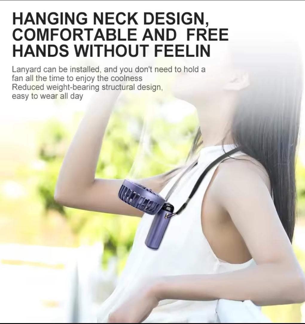 Portable Handheld Fan with LED Display, 90° Foldable, 5 Speed Wind