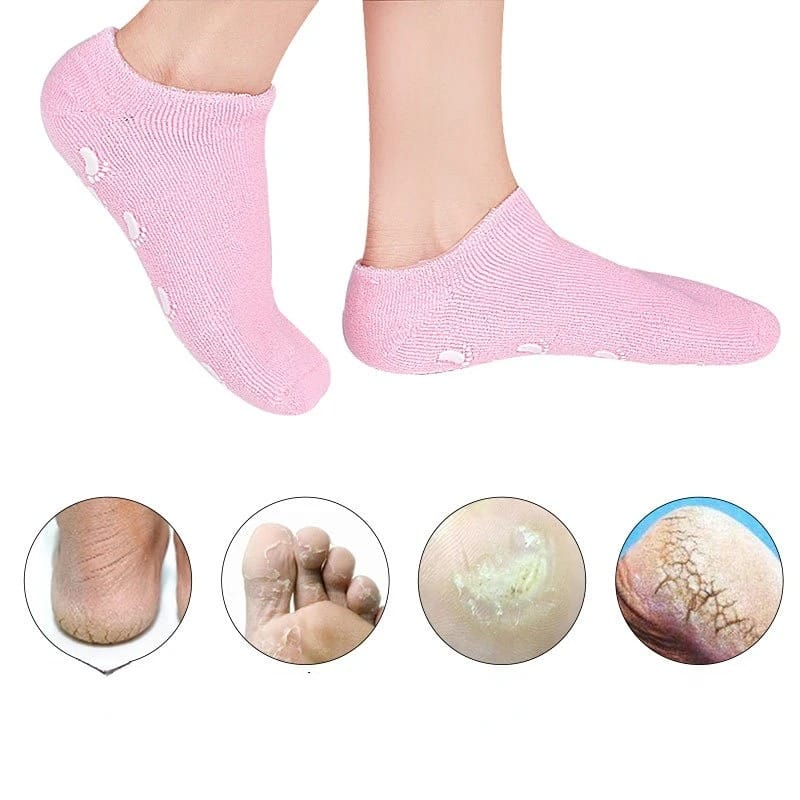Moisturizing Gel Socks for Dry Cracked Feet & Heels – 1 Pair