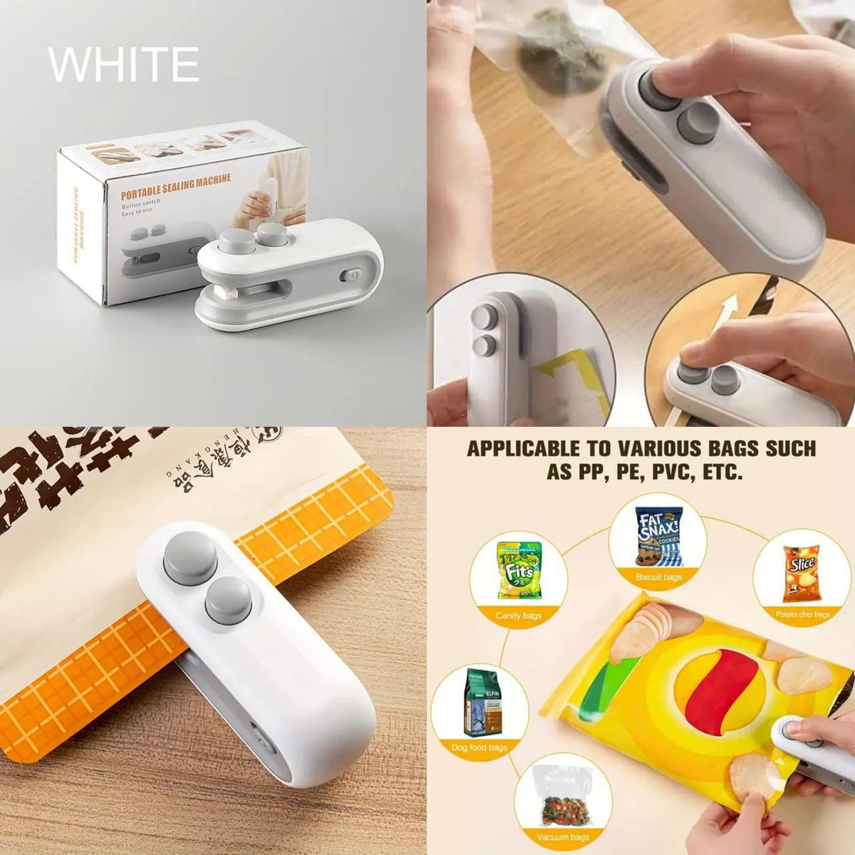 Mini Bag Sealer 2-in-1 – Rechargeable Portable Heat Sealing Machine