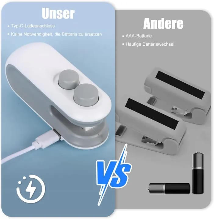 Mini Bag Sealer 2-in-1 – Rechargeable Portable Heat Sealing Machine