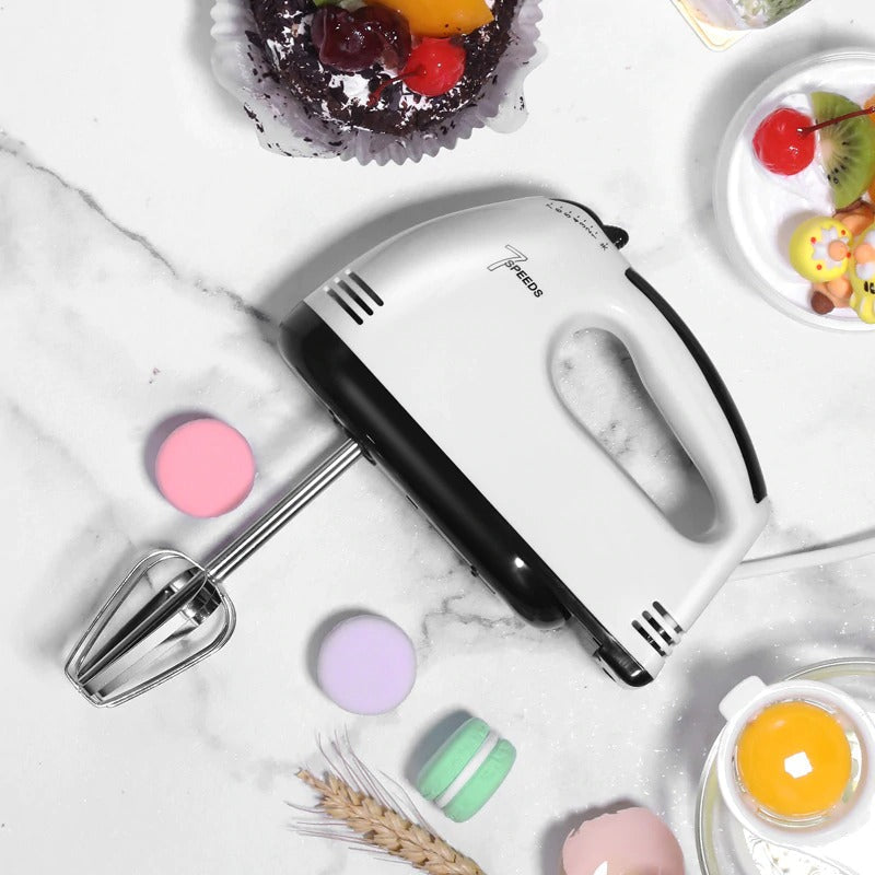 7-Speed Hand Mixer – Electric Kitchen Beater with Beaters & Dough Hooks