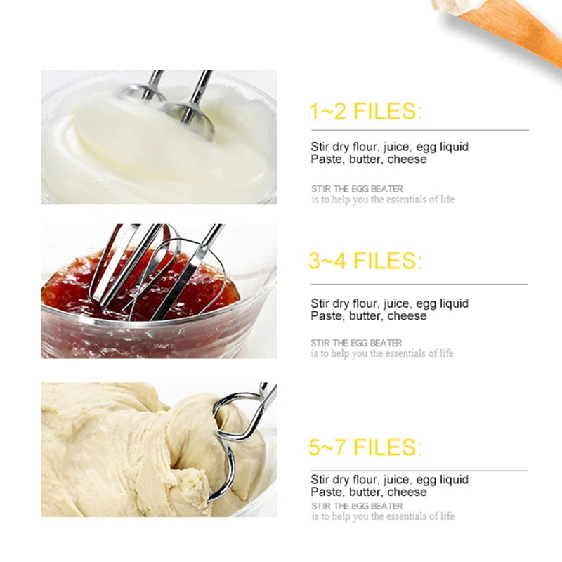 7-Speed Hand Mixer – Electric Kitchen Beater with Beaters & Dough Hooks