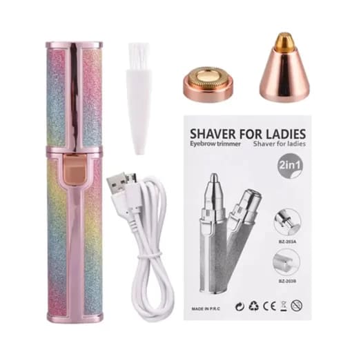 2 in 1 Electric Eyebrow Trimmer and Shaver Rechargeable Hair Remover