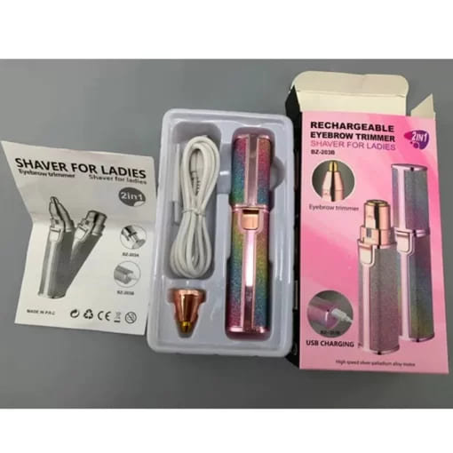 2 in 1 Electric Eyebrow Trimmer and Shaver Rechargeable Hair Remover
