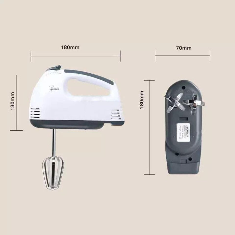 7-Speed Hand Mixer – Electric Kitchen Beater with Beaters & Dough Hooks