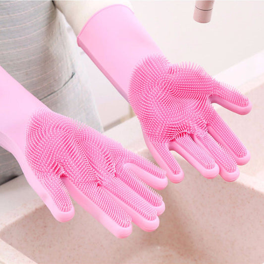 Silicone Washing Gloves Reusable Waterproof Kitchen Cleaning Gloves