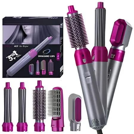 5-in-1 Hair Dryer Hot Air Brush – Volumizer, Straightener & Curler