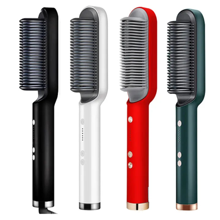 909 Hair Straightener Brush & Styler – 2-in-1 Fast Heating