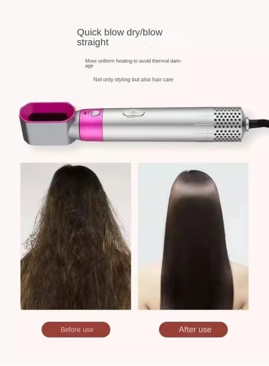 5-in-1 Hair Dryer Hot Air Brush – Volumizer, Straightener & Curler