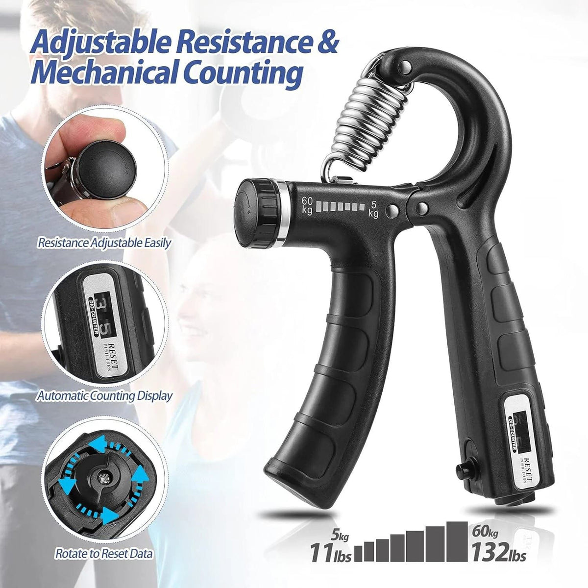 Adjustable Hand Gripper – Grip & Forearm Strengthener