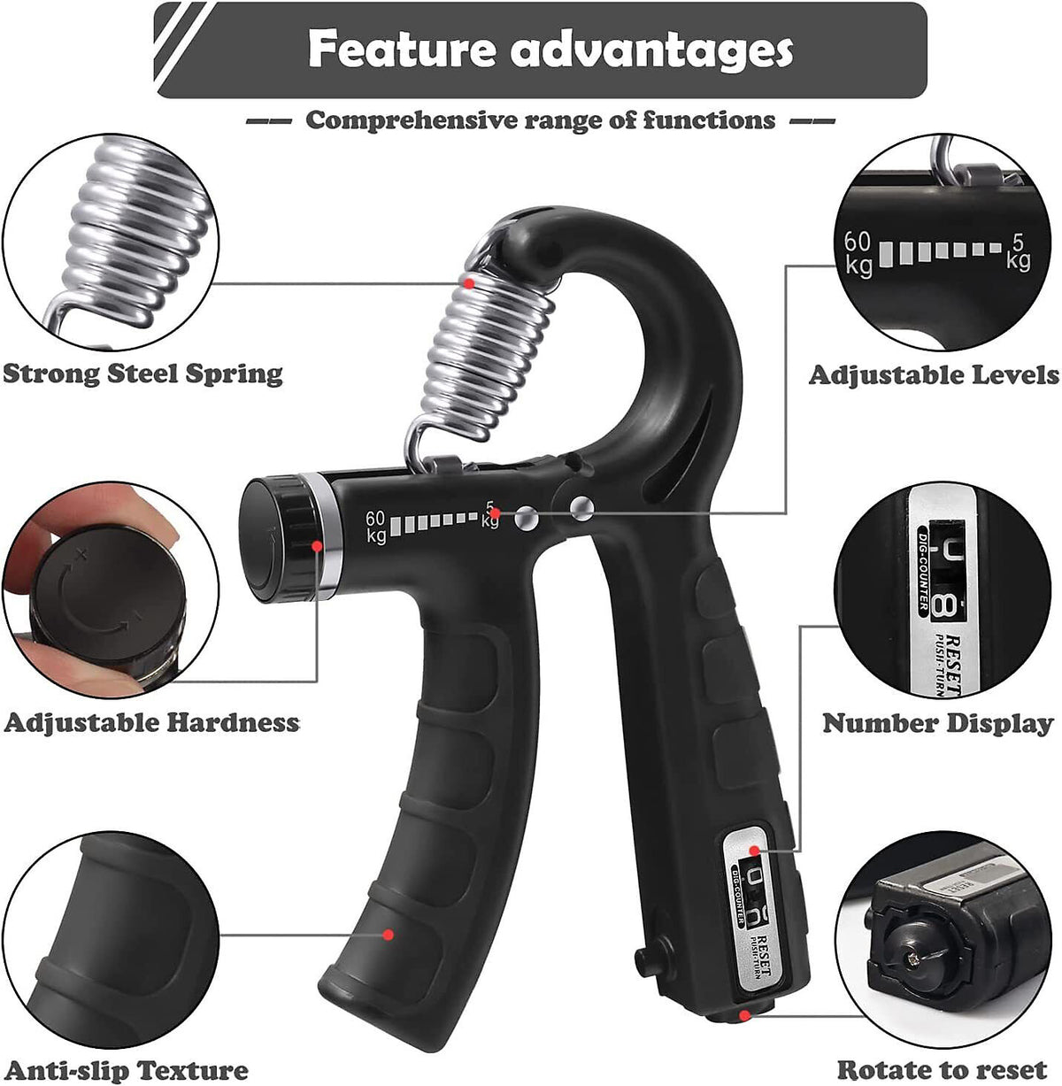 Adjustable Hand Gripper – Grip & Forearm Strengthener