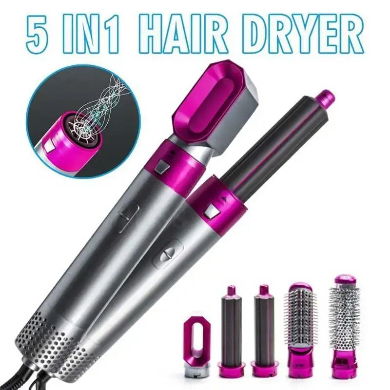 5-in-1 Hair Dryer Hot Air Brush – Volumizer, Straightener & Curler