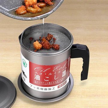 Fryer Oil Filter Pot – 1.4L Stainless Steel Cooking Oil Strainer