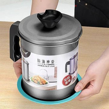 Fryer Oil Filter Pot – 1.4L Stainless Steel Cooking Oil Strainer
